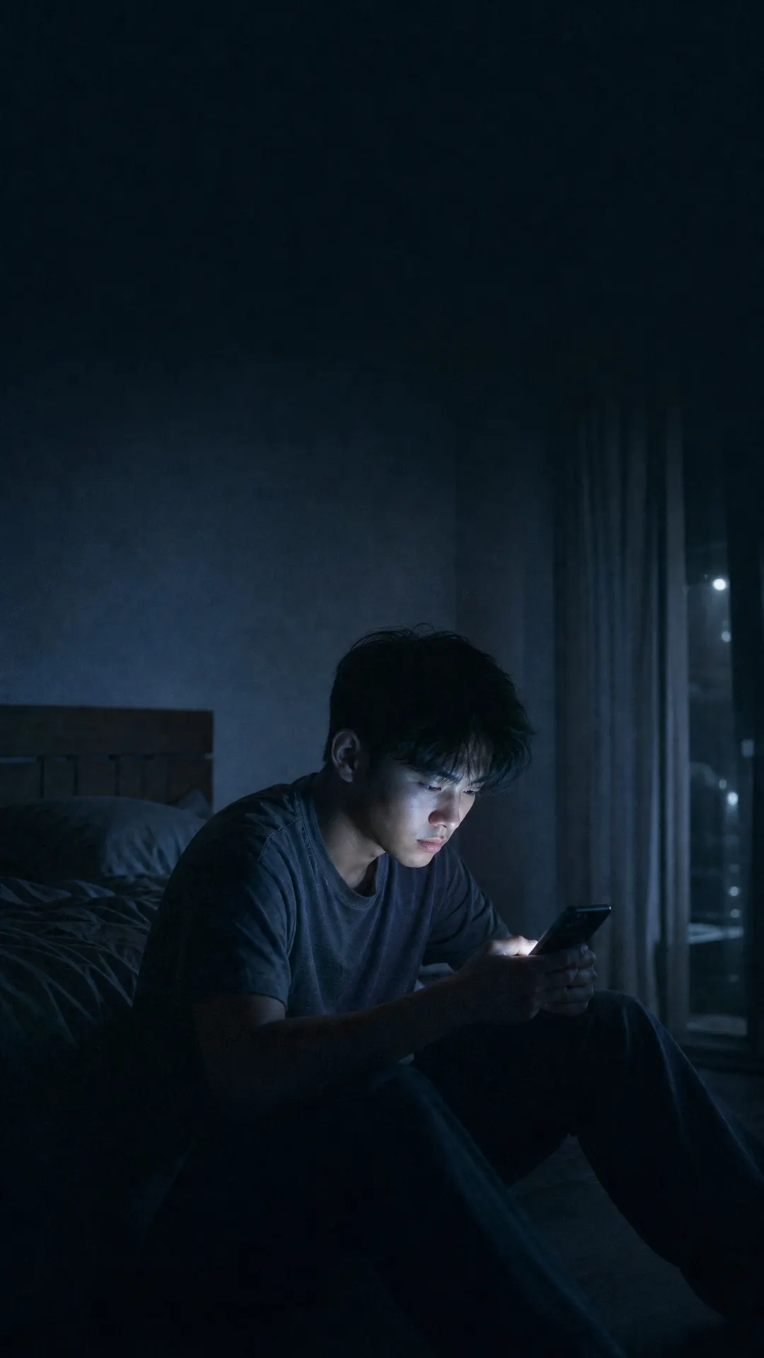 下班後獨自看著城市的上班族